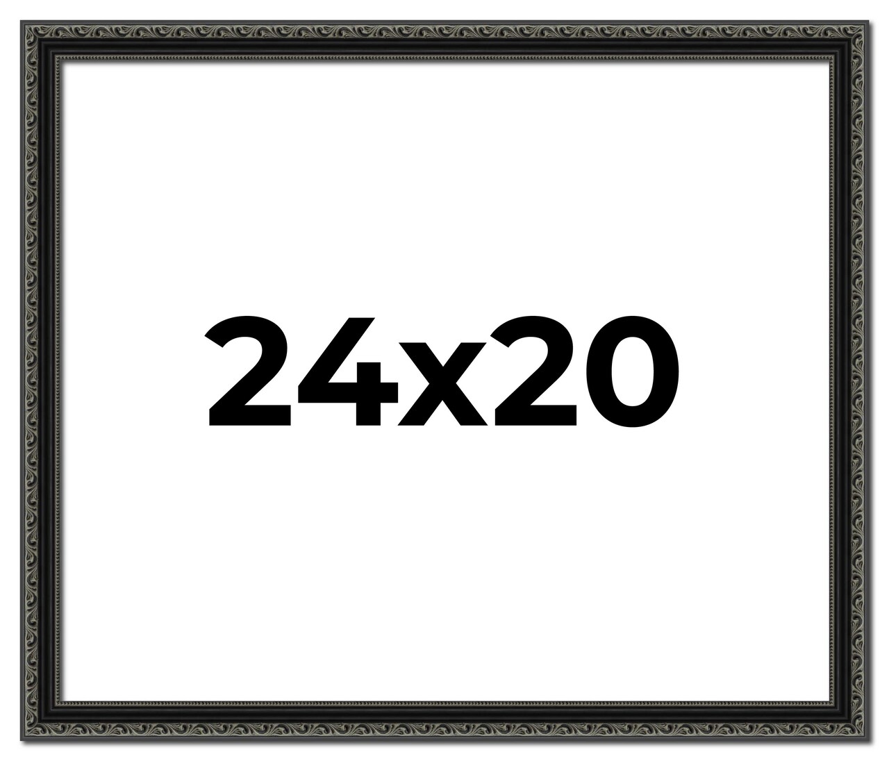 20x24 Antique Black Picture Frame - UV Acrylic, Foam Board Backing, Hanging Hardware